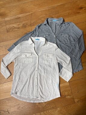 2 J. McLaughlin Linen Shirts. Size Large